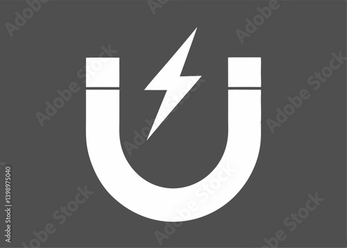 Magnetic Attraction: A minimalist graphic of a classic horseshoe magnet with a lightning bolt, symbolizing the power of attraction.