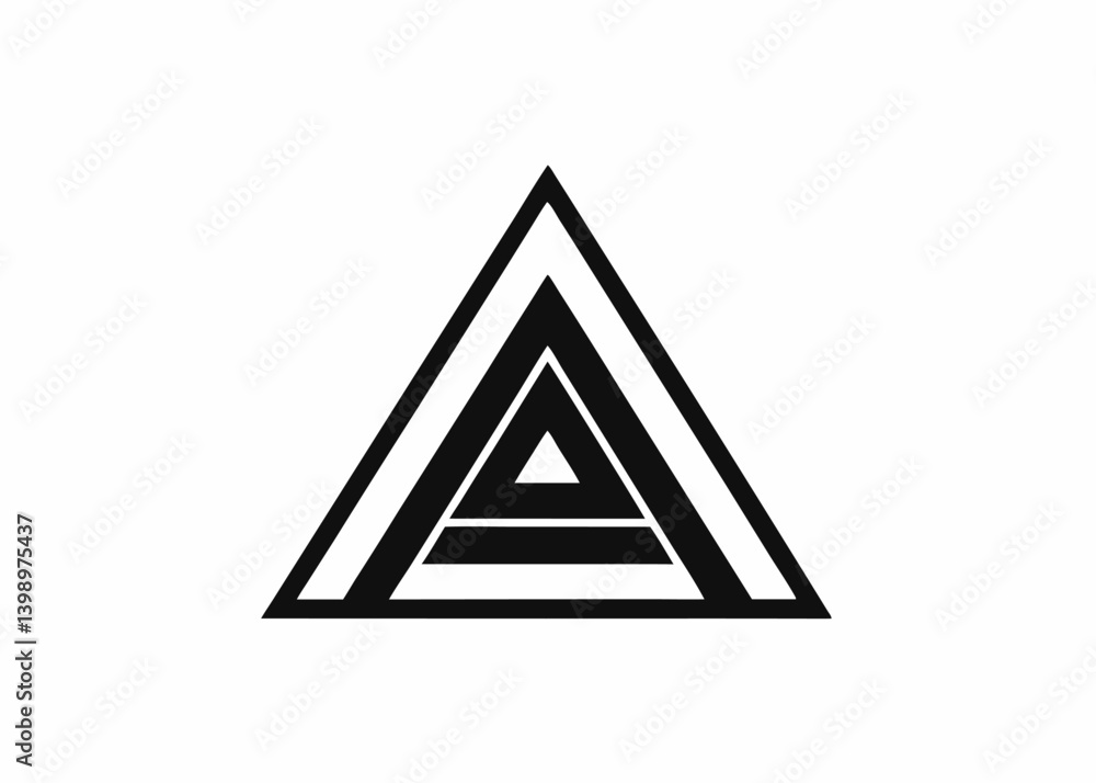 Geometric Formation: A minimalist black and white geometric formation composed of nested triangles, a study in form and structure, offering a clean and modern aesthetic Geometric Formation: A minimalist black and white geometric formation composed of nested triangles, a study in form and structure, offering a clean and modern aesthetic