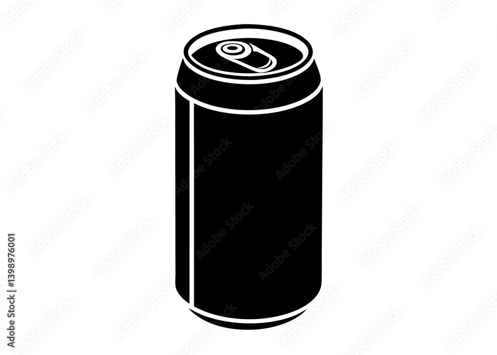 Sleek Silhouette of a Beverage Can: A minimalist black and white depiction of a classic beverage can, a symbol of refreshment and everyday convenience. Sleek Silhouette of a Beverage Can: A minimalist black and white depiction of a classic beverage can, a symbol of refreshment and everyday convenience.