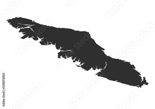 vancouver island silhouette vector map