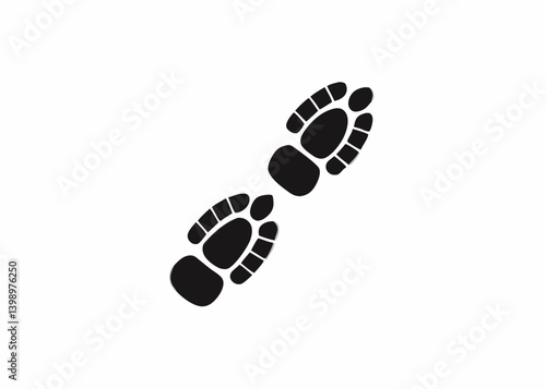 Footprints: A simple, yet captivating black and white graphic of footprints, perfect for illustrating a journey, trail, or movement forward. 