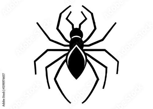 Creepy Crawly in Black: A stark silhouette of a spider against a high-contrast background, the arachnid's form meticulously rendered.