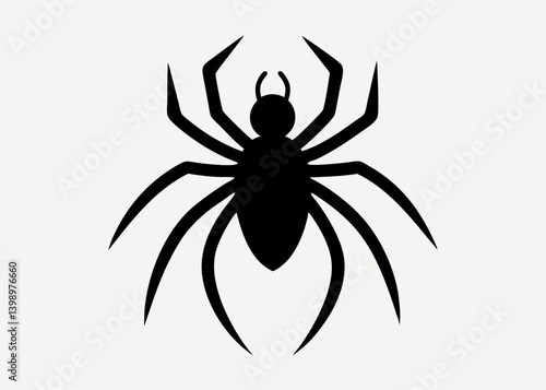 Spider Silhouette: A minimalist, stark black spider silhouette, its legs extended, evoking the enigmatic allure of nature's arachnid marvels.