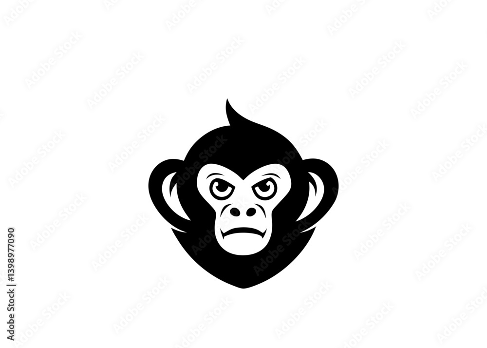 Monkey Logo: A minimalist logo of a monkey. Clean lines and bold silhouette of an animal. Expresses the core idea in a simple, memorable form. Monkey Logo: A minimalist logo of a monkey. Clean lines and bold silhouette of an animal. Expresses the core idea in a simple, memorable form.