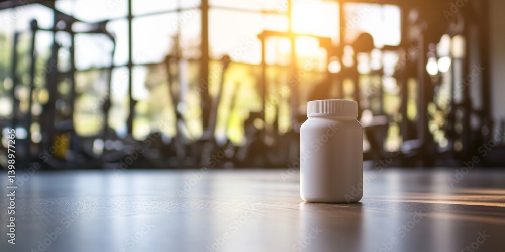 Empty Supplement Bottle in Gym Empty Supplement Bottle in Gym