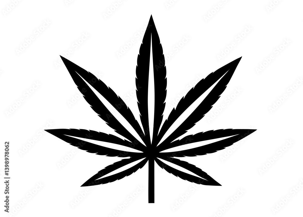 Marijuana Leaf Symbol: A stark, minimalist depiction of a marijuana leaf, embodying the plant's iconic shape. Marijuana Leaf Symbol: A stark, minimalist depiction of a marijuana leaf, embodying the plant's iconic shape.