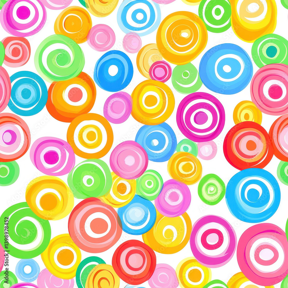 Vibrant concentric circles create a lively abstract pattern, perfect for adding color and depth to any design project. Vibrant concentric circles create a lively abstract pattern, perfect for adding color and depth to any design project.