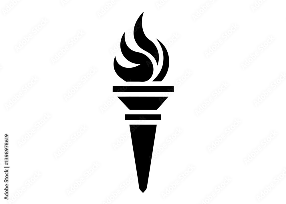 Torch of Hope: A symbol of light and guidance, this torch silhouette embodies inspiration and represents the flame of knowledge, a beacon of aspiration, and a timeless emblem of enlightenment. Torch of Hope: A symbol of light and guidance, this torch silhouette embodies inspiration and represents the flame of knowledge, a beacon of aspiration, and a timeless emblem of enlightenment.