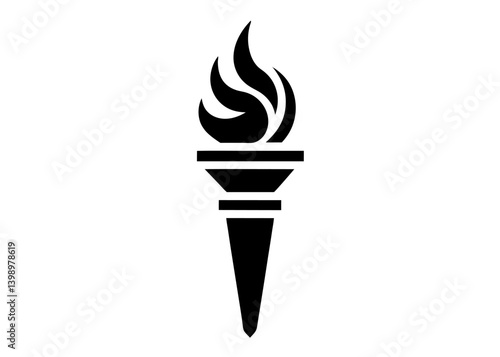 Torch of Hope: A symbol of light and guidance, this torch silhouette embodies inspiration and represents the flame of knowledge, a beacon of aspiration, and a timeless emblem of enlightenment.