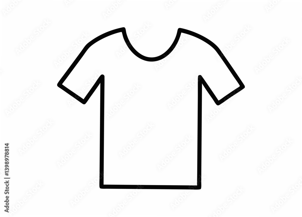 Simplicity in Apparel: A minimalistic illustration of a classic T-shirt, clean lines define the essential elements of casual wear for versatile use. Simplicity in Apparel: A minimalistic illustration of a classic T-shirt, clean lines define the essential elements of casual wear for versatile use.