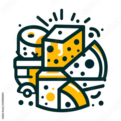 Cheese Lover's Delight - Bold Cartoon Cheese Art