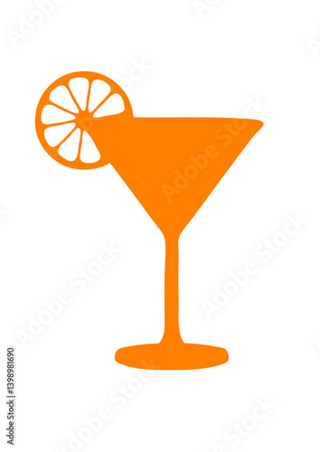 verre apero rondelle citron cocktail dessin