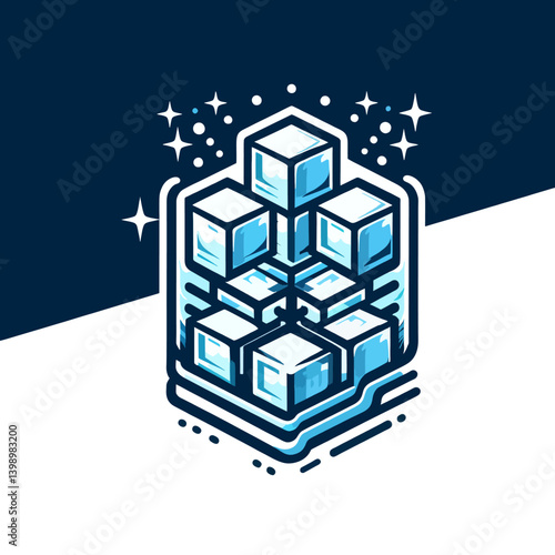 Futuristic Ice Cube Structure - Cool Geometric Chill Design