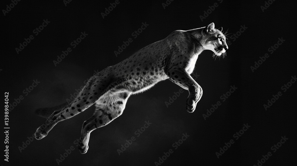 Fototapeta premium Pictures of one jumping jaguar.