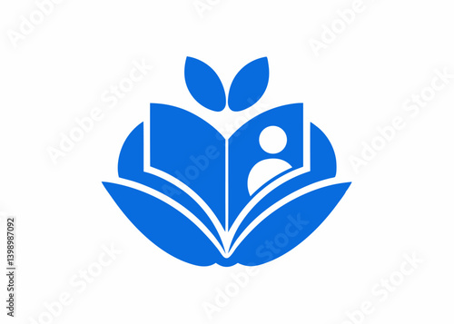 Open book with green leaves, a natural symbol of eco-education and growth
