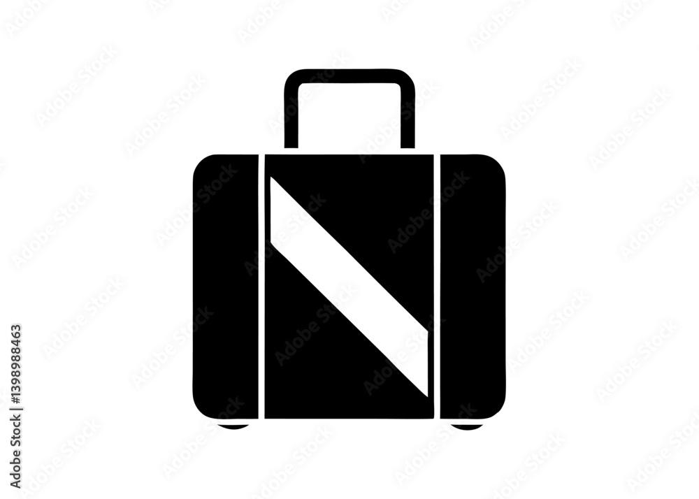 This blue suitcase icon represents travel baggage, a symbol of vacation and tourism This blue suitcase icon represents travel baggage, a symbol of vacation and tourism