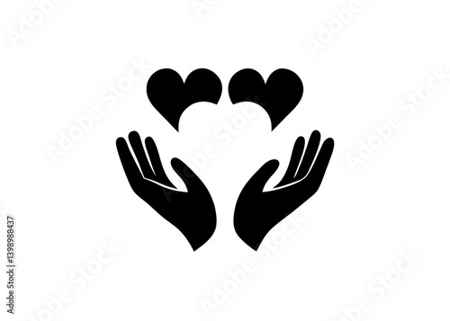 Red heart in loving hands, a 3d vector symbol of romance for Valentine's Day design
