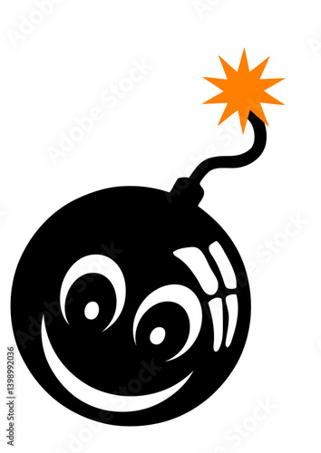 bombe smiley mèche dessin