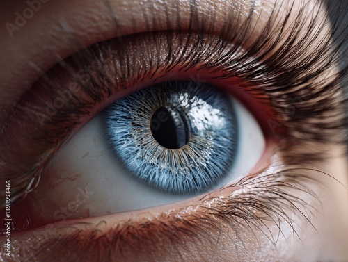 Macro shot of a blue eye wi...