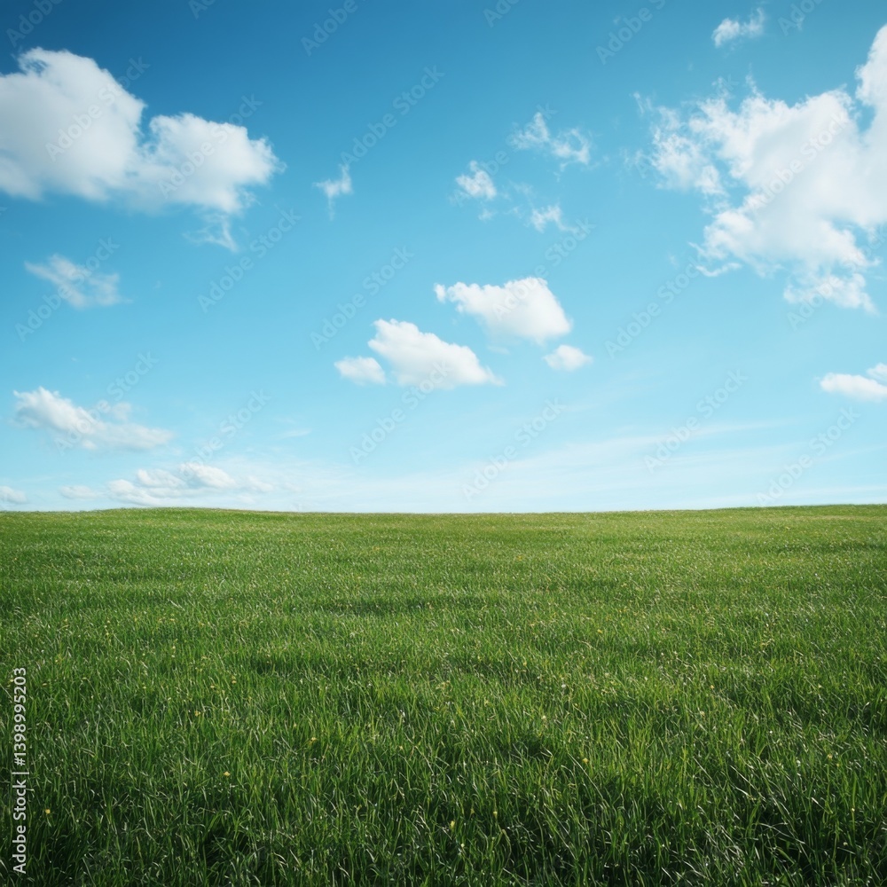Fototapeta premium green field with sky background -