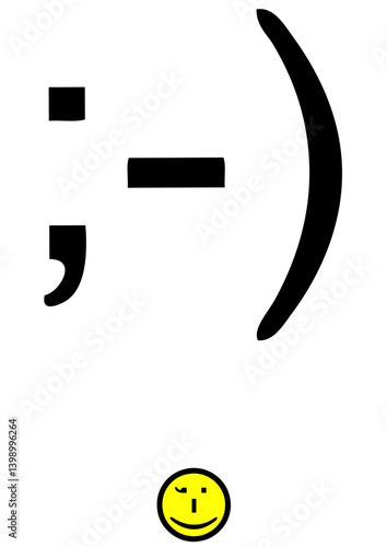 smiley clin d'oeil caractere alpha very numerique symbole