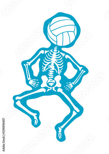 volleyball ou waterpolo squelette logo club