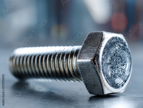 Hexagonal metal bolt laying...