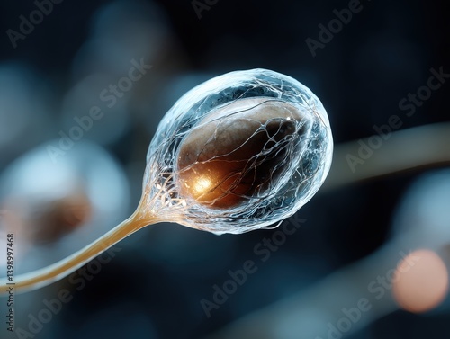 A delicate seed pod encased...