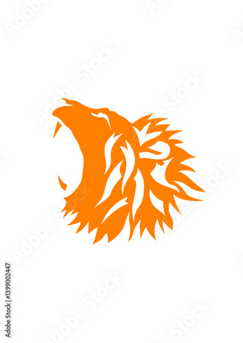 lion tete profil animal sauvage dessin