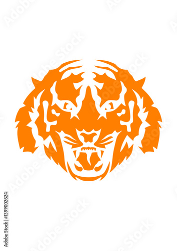 tigre face animal sauvage dessin