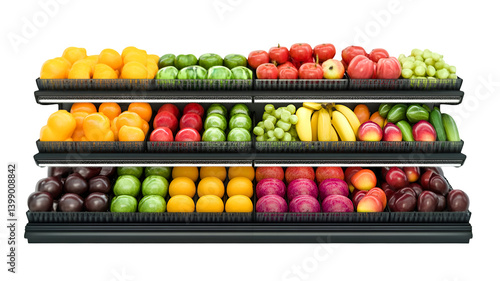 Vibrant Fresh Fruit Display Abundant Colorful Produce Grocery Store Delight
