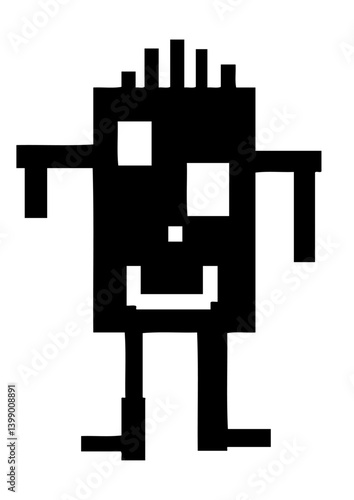personnage rigolo smiley comique art pixel