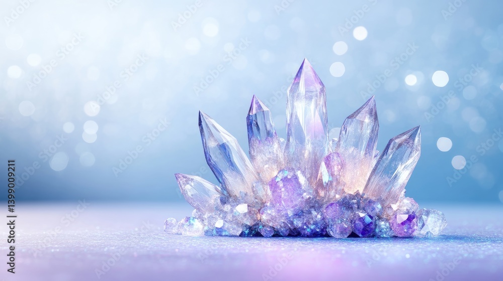 Crystal cluster, a mesmerizing display of gemstones