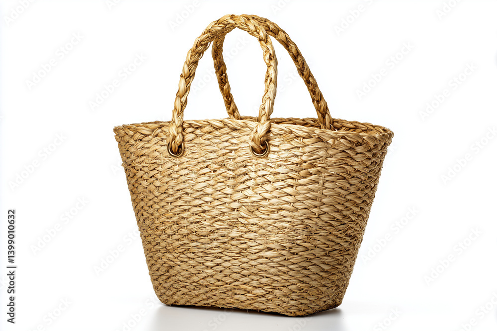 Handmade woven straw tote bag suitable for beach outings and casual shopping across different seasons Handmade woven straw tote bag suitable for beach outings and casual shopping across different seasons
