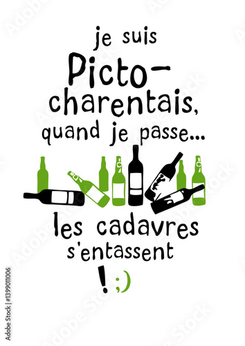 picto charentais cadavre entasse bouteille biere humour alcool