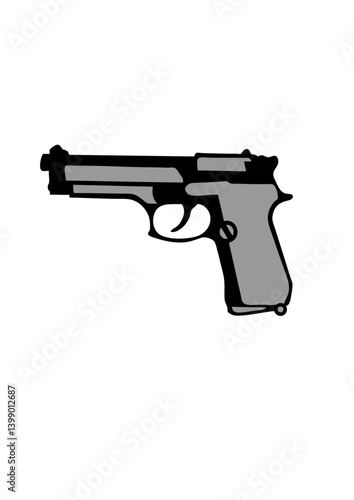 revolver automatique pistolet flingue dessin