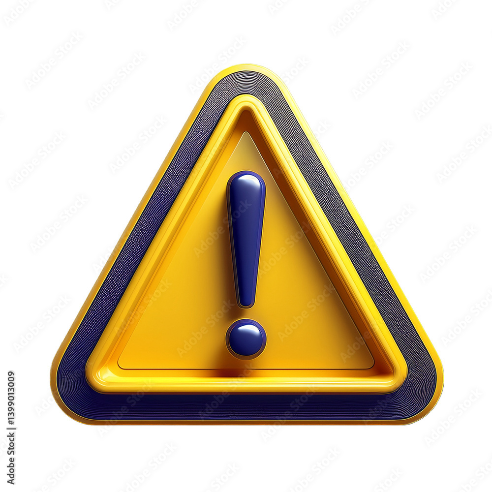 3d alert sign, attention mark, caution icon. Isolated yellow triangle with exclamation mark. 3d alert sign, attention mark, caution icon. Isolated yellow triangle with exclamation mark.