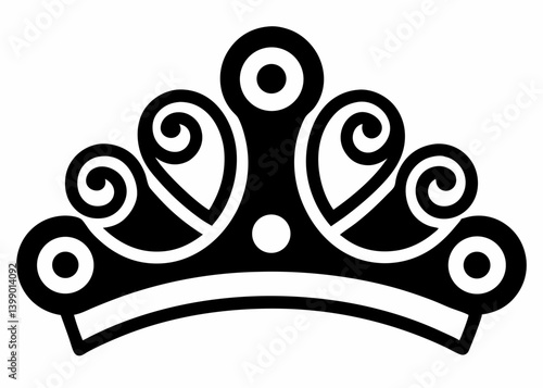 Royal Adornment: A striking, minimalist monochrome image of a regal crown, evoking concepts of royalty, nobility, and timeless elegance.