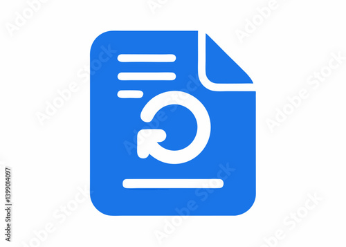 Digital Refresh: A digital depiction of a document, featuring a refresh icon, against a clean backdrop, symbolizing updates and data restoration. 
