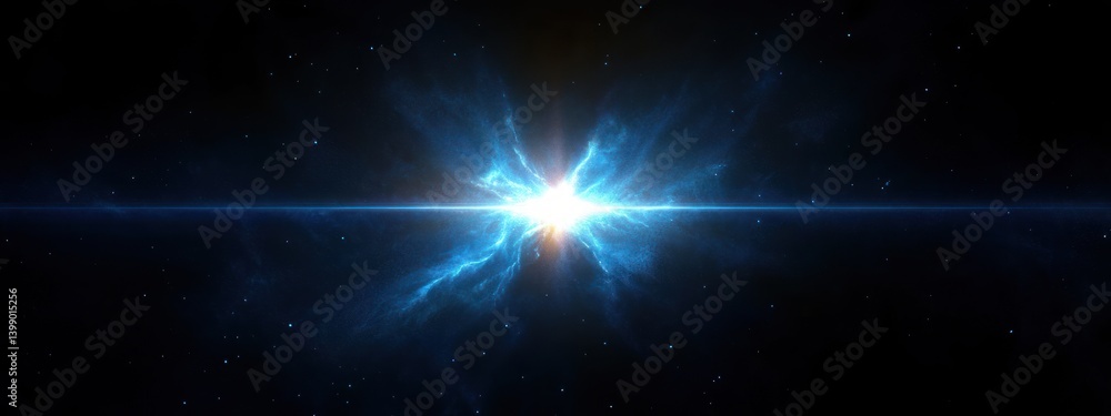 Blue Light Flare Optical Effect Shine Glow Sparkle Cyberpunk Design