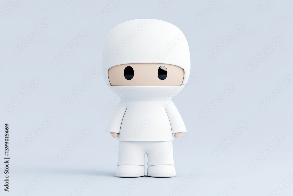 Cute cartoon doctor figure in white uniform