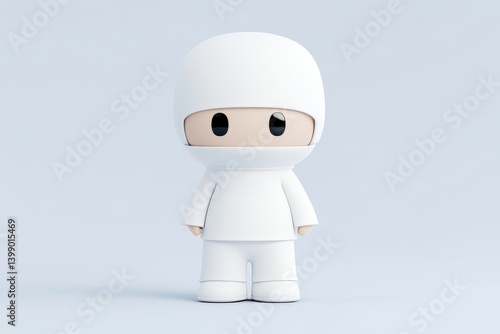 Cute cartoon doctor figure in white uniform