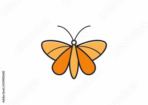 Butterfly Illustration: A simple and elegant butterfly illustration, perfect for designs and themes, showcasing the grace and charm of nature's most delicate creatures.