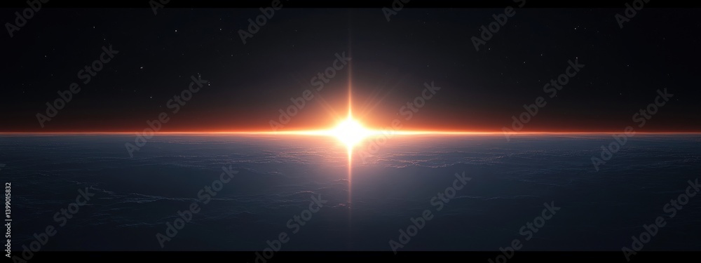bright light flare lens effect optical shine gradient star glow cinematic sci-fi background