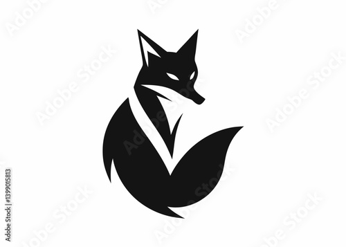 Fox Silhouette: The sleek silhouette of a fox, a symbol of cunning and elegance, stands out in striking contrast against a neutral backdrop, offering versatility for various design uses.