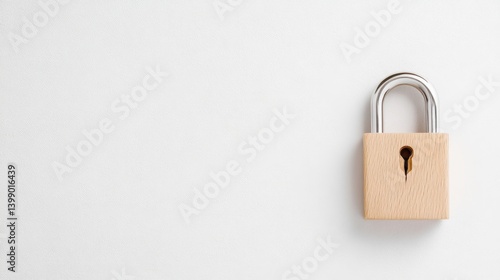 Obraz na płótnie Wooden padlock on white background w salonie
