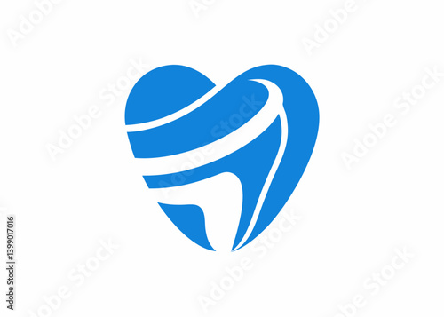Dental Care Harmony: A stylized symbol represents a harmonious blend of oral health and wellness, featuring a clean, sleek design with a heart embracing the tooth. It evokes a sense of trust.