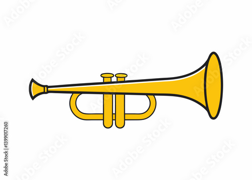 Golden Trumpet Solo: A vibrant and isolated graphic illustration of a classic brass instrument, radiating a sense of musical artistry and timeless elegance.