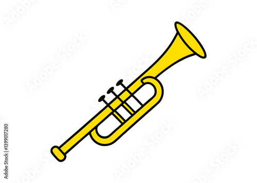 Musical Trumpet Icon: A classic golden trumpet icon, rendered in a simple, bold style.  Perfect for musical themes.