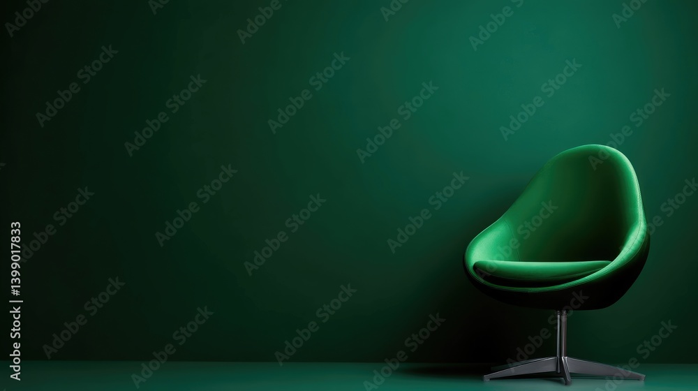 Dark Green Room with Chair
